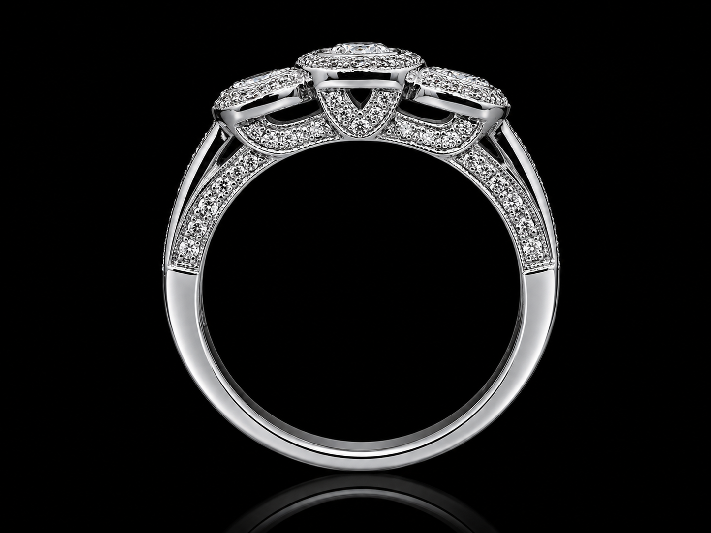 14K White Gold Diamond Halo Engagement Ring Set – 1.05 CTW Natural Diamonds (Copy) Angelica Jewellers