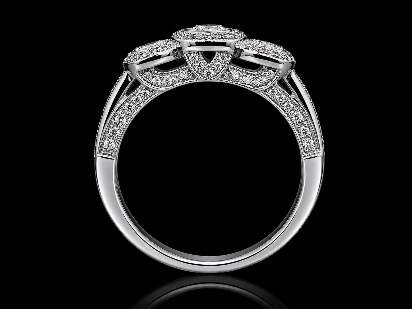 14K White Gold Diamond Halo Engagement Ring Set – 1.05 CTW Natural Diamonds (Copy) Angelica Jewellers