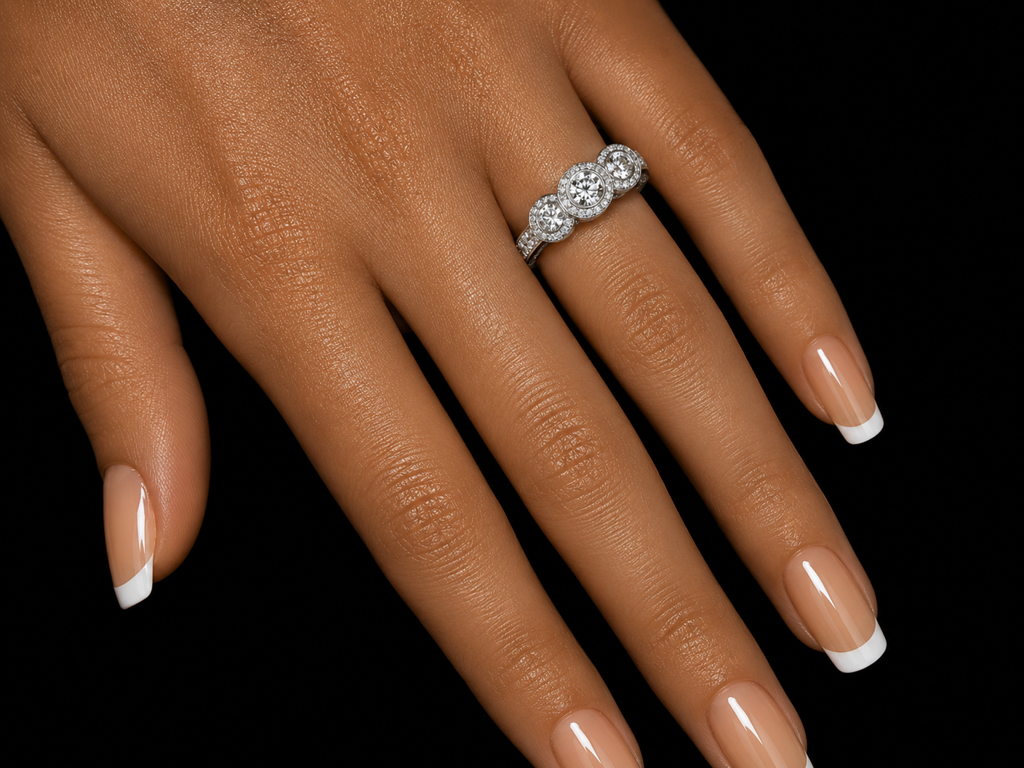 14K White Gold Diamond Halo Engagement Ring Set – 1.05 CTW Natural Diamonds (Copy) Angelica Jewellers