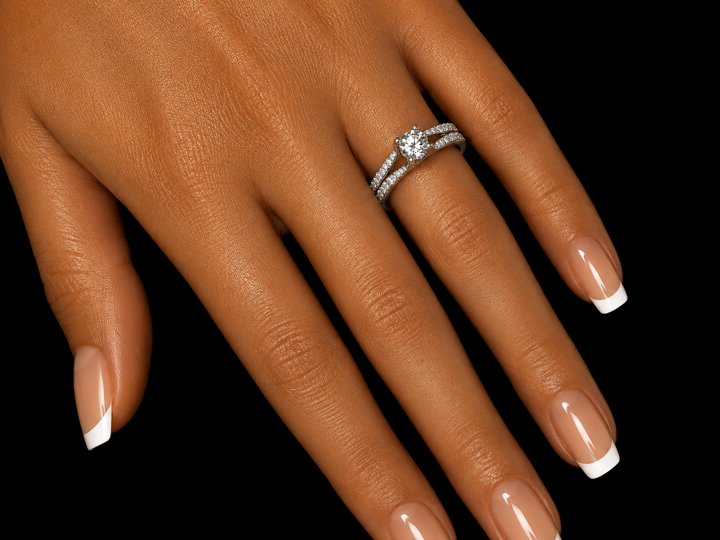 18K White Gold Twisted Diamond Engagement Ring – 0.82 CTW Natural Diamonds (Copy) Angelica Jewellers