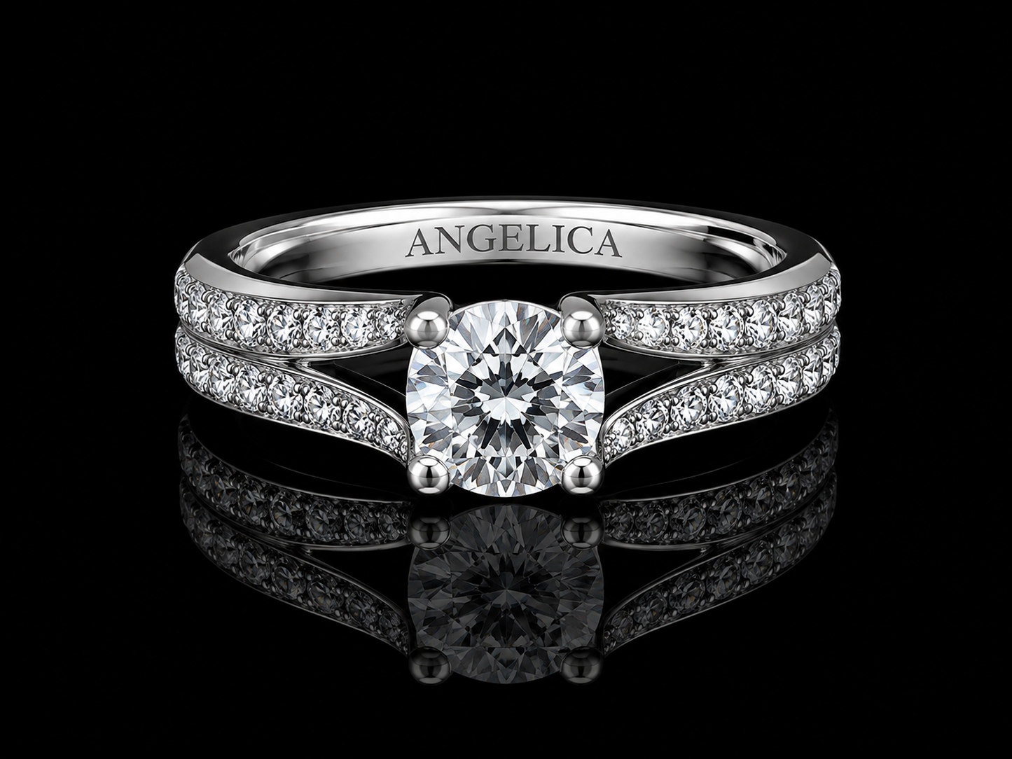 18K White Gold Twisted Diamond Engagement Ring – 0.82 CTW Natural Diamonds (Copy) Angelica Jewellers