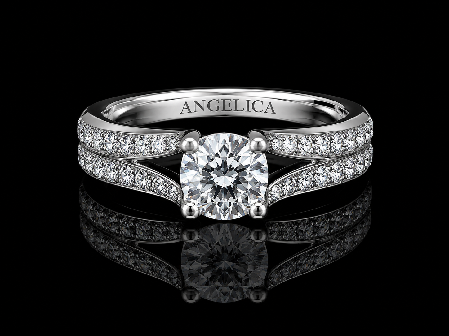 18K White Gold Twisted Diamond Engagement Ring – 0.82 CTW Natural Diamonds (Copy) Angelica Jewellers