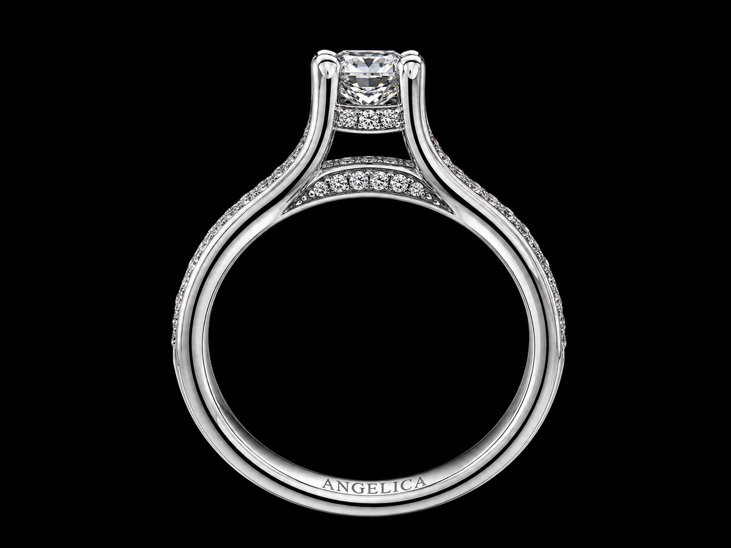 18K White Gold Twisted Diamond Engagement Ring – 0.82 CTW Natural Diamonds (Copy) Angelica Jewellers