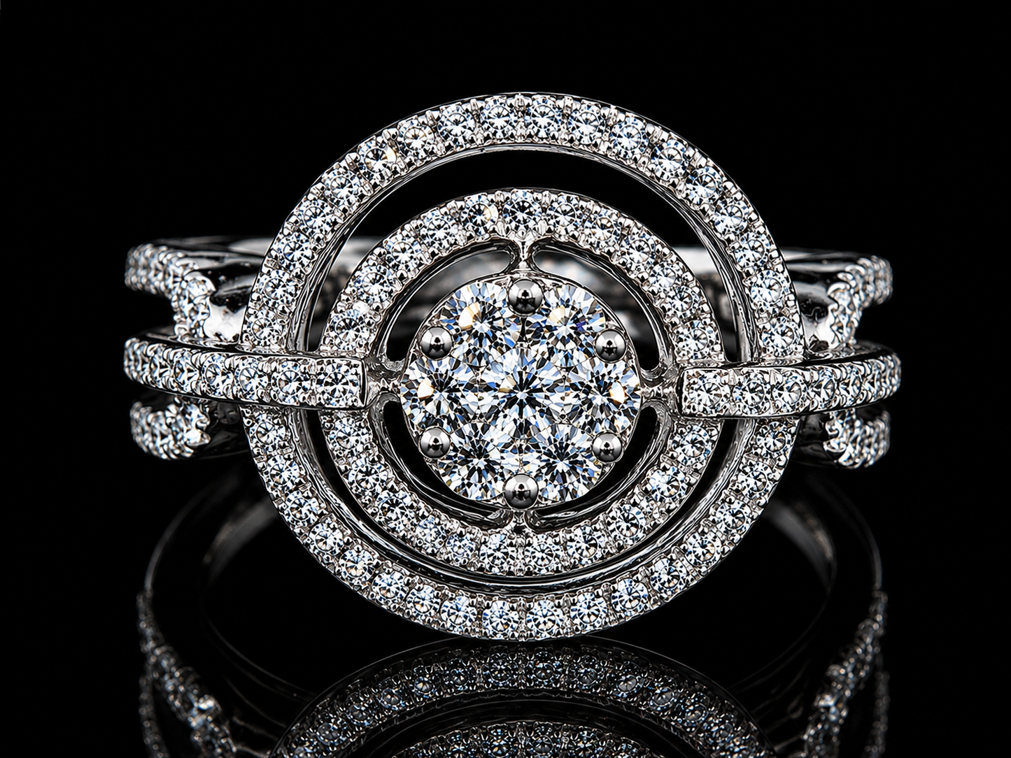 14K White Gold Princess Cluster Diamond Ring – 0.60 CT (Copy) Angelica Jewellers