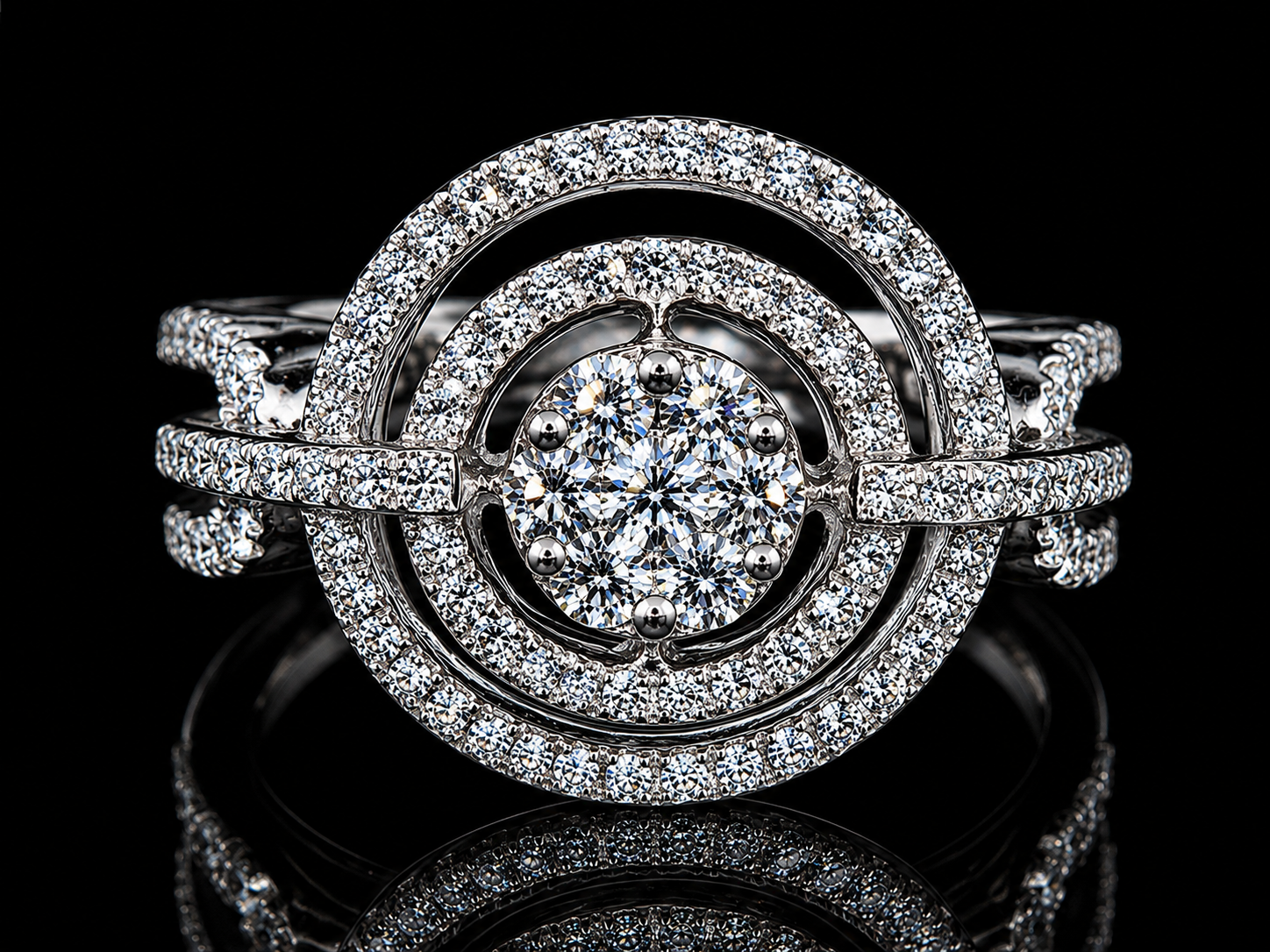14K White Gold Princess Cluster Diamond Ring – 0.60 CT (Copy) Angelica Jewellers
