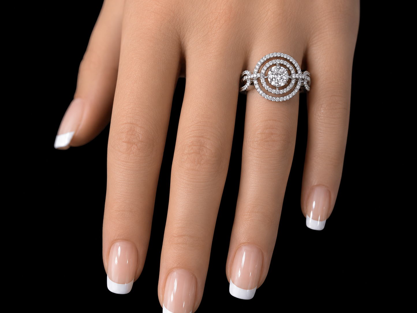 14K White Gold Princess Cluster Diamond Ring – 0.60 CT (Copy) Angelica Jewellers