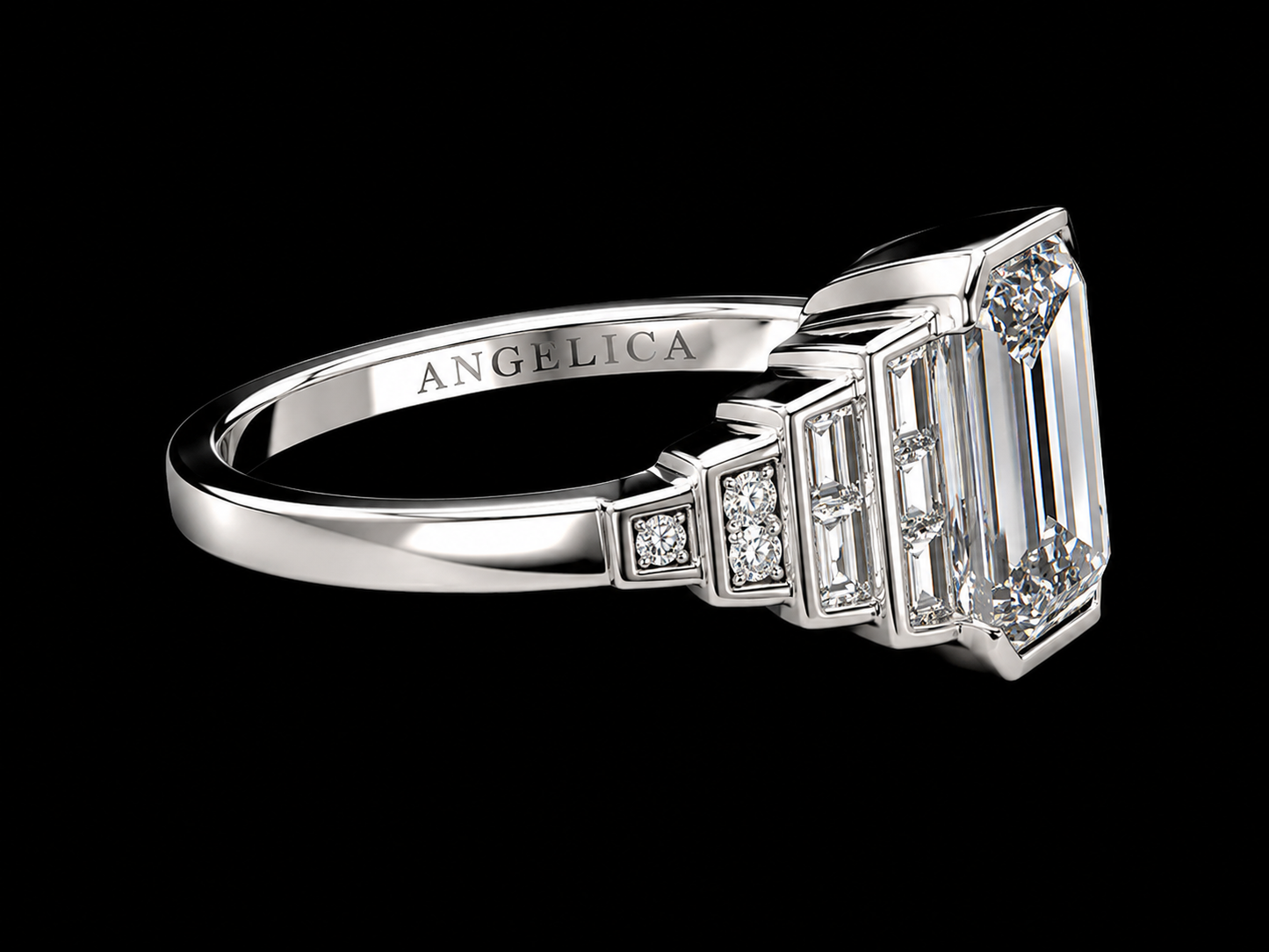 18K White Gold Twisted Diamond Engagement Ring – 0.82 CTW Natural Diamonds (Copy) Angelica Jewellers