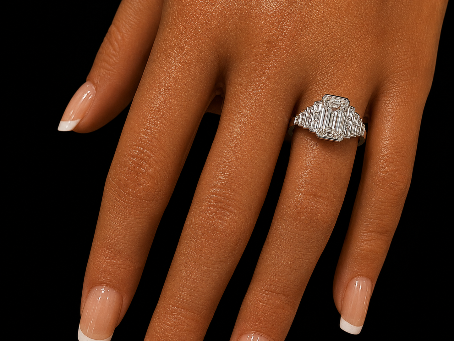 18K White Gold Twisted Diamond Engagement Ring – 0.82 CTW Natural Diamonds (Copy) Angelica Jewellers