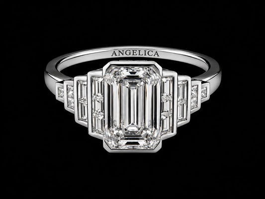 18K White Gold Twisted Diamond Engagement Ring – 0.82 CTW Natural Diamonds (Copy) Angelica Jewellers