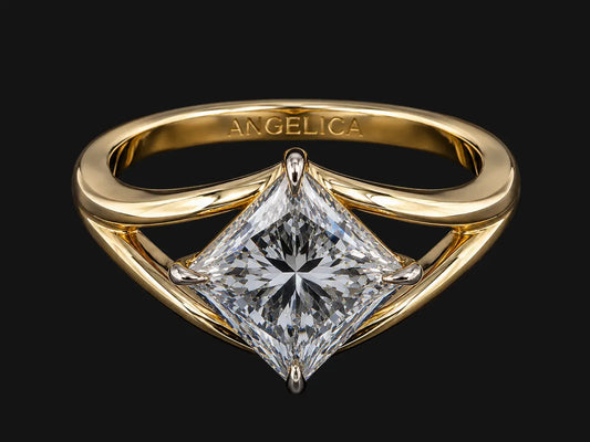 14K Yellow Gold Split Shank Engagement Ring – 3.05 CT IGI Certified Lab-Grown Diamond Angelica Jewellers