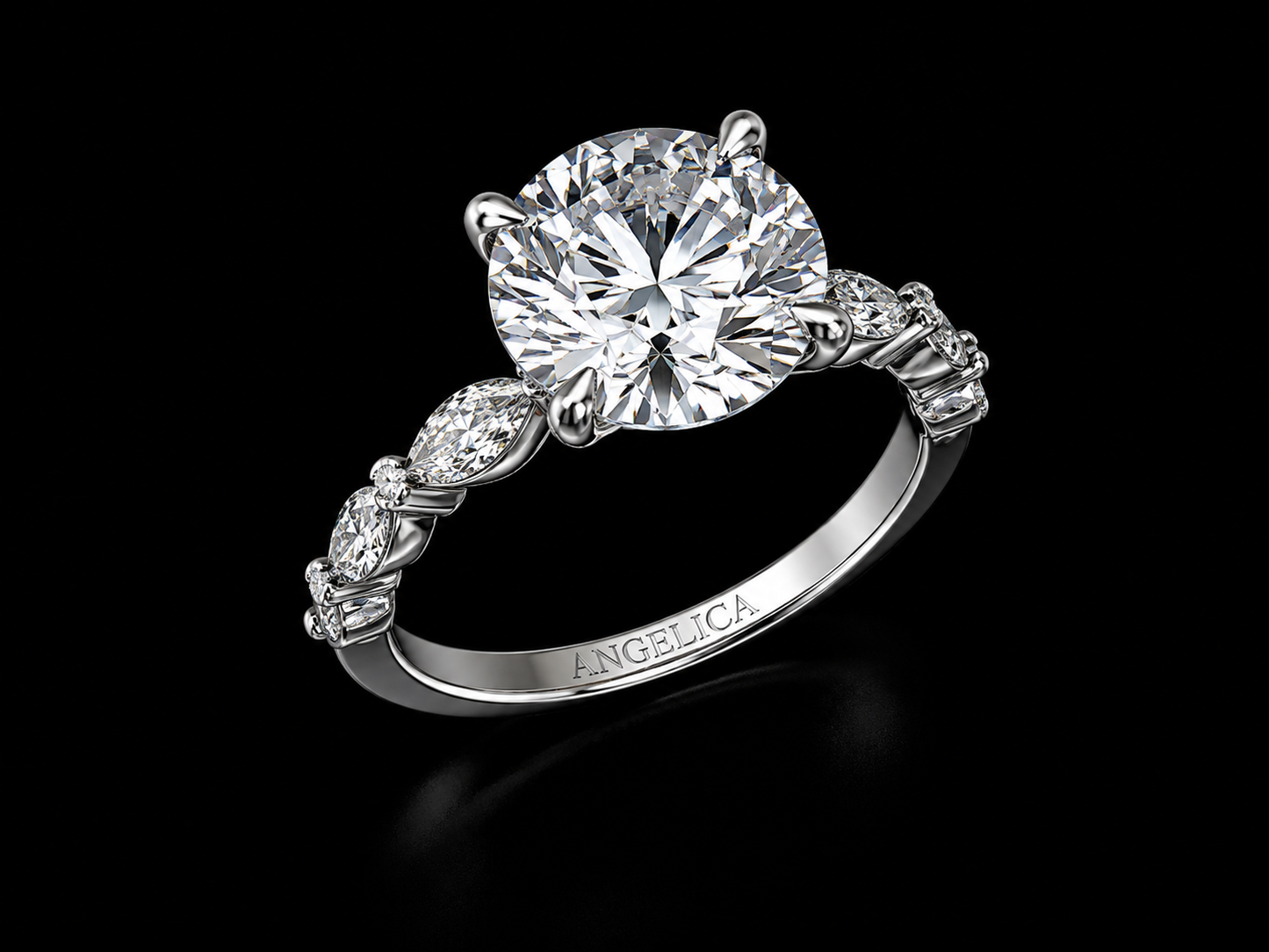 14K Yellow Gold Split Shank Engagement Ring – 3.05 CT IGI Certified Lab-Grown Diamond (Copy) Angelica Jewellers