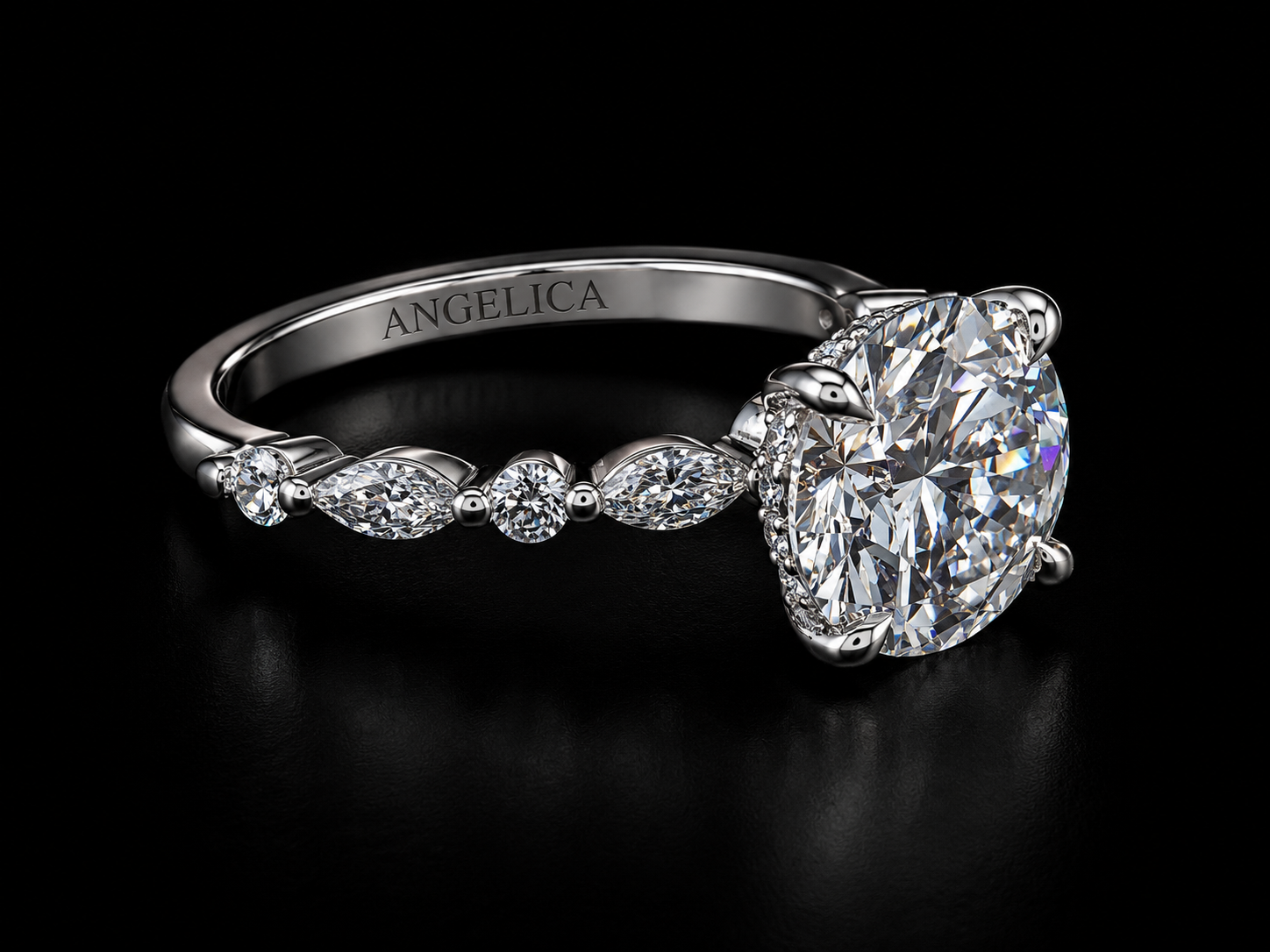 14K Yellow Gold Split Shank Engagement Ring – 3.05 CT IGI Certified Lab-Grown Diamond (Copy) Angelica Jewellers