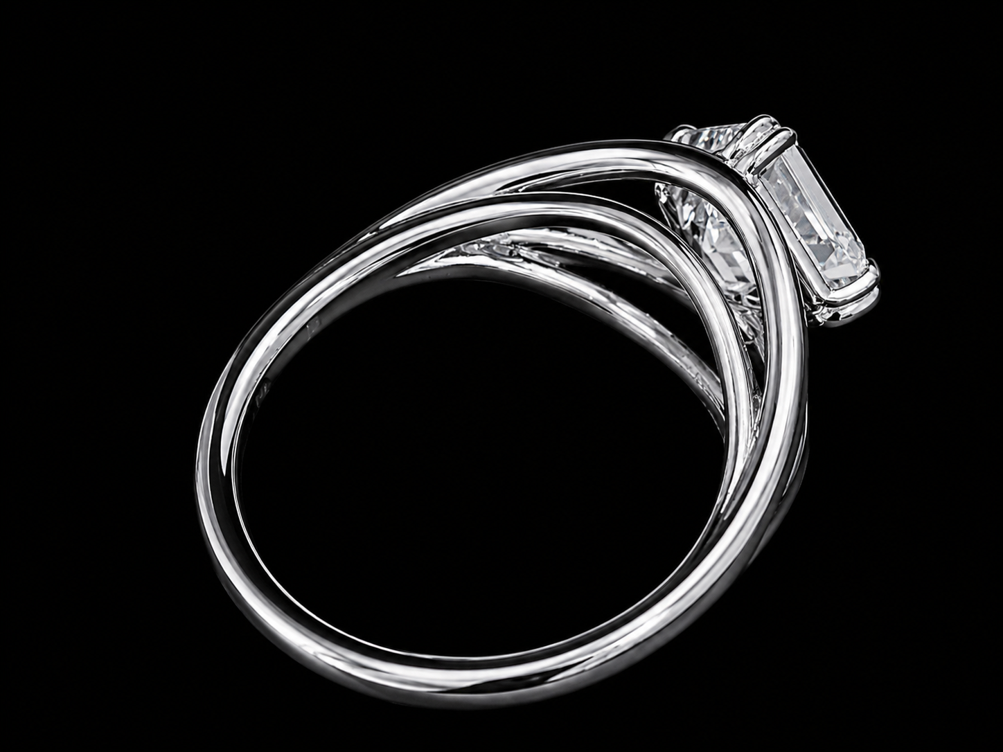 14K White Gold Split Shank Asscher-Cut Diamond Engagement Ring – 2.52 CT E VVS2 IGI Certified Angelica Jewellers