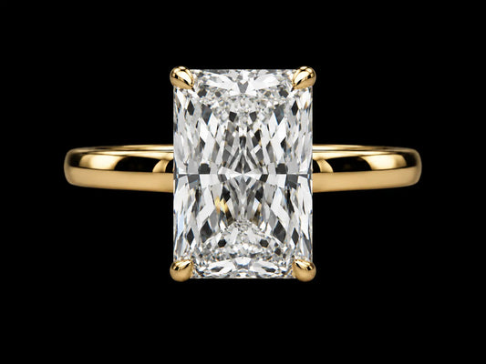 14K Yellow Gold Elongated Radiant Cut Lab-Grown Diamond Engagement Ring – 3.07CT E VVS2 IGI Certified Angelica Jewellers