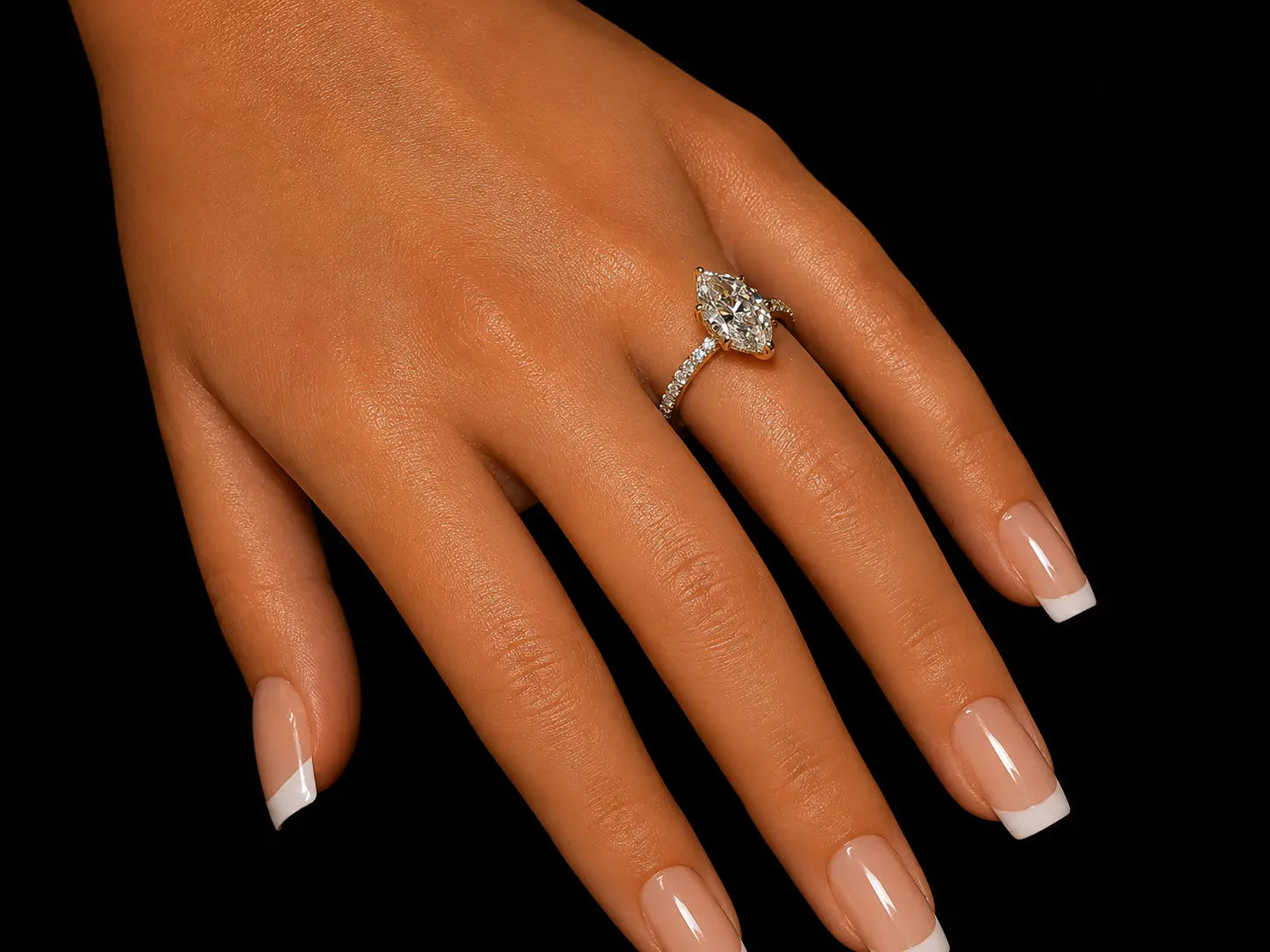 14K Yellow Gold Marquise Lab Diamond Engagement Ring – 2.99 CTW Angelica Jewellers