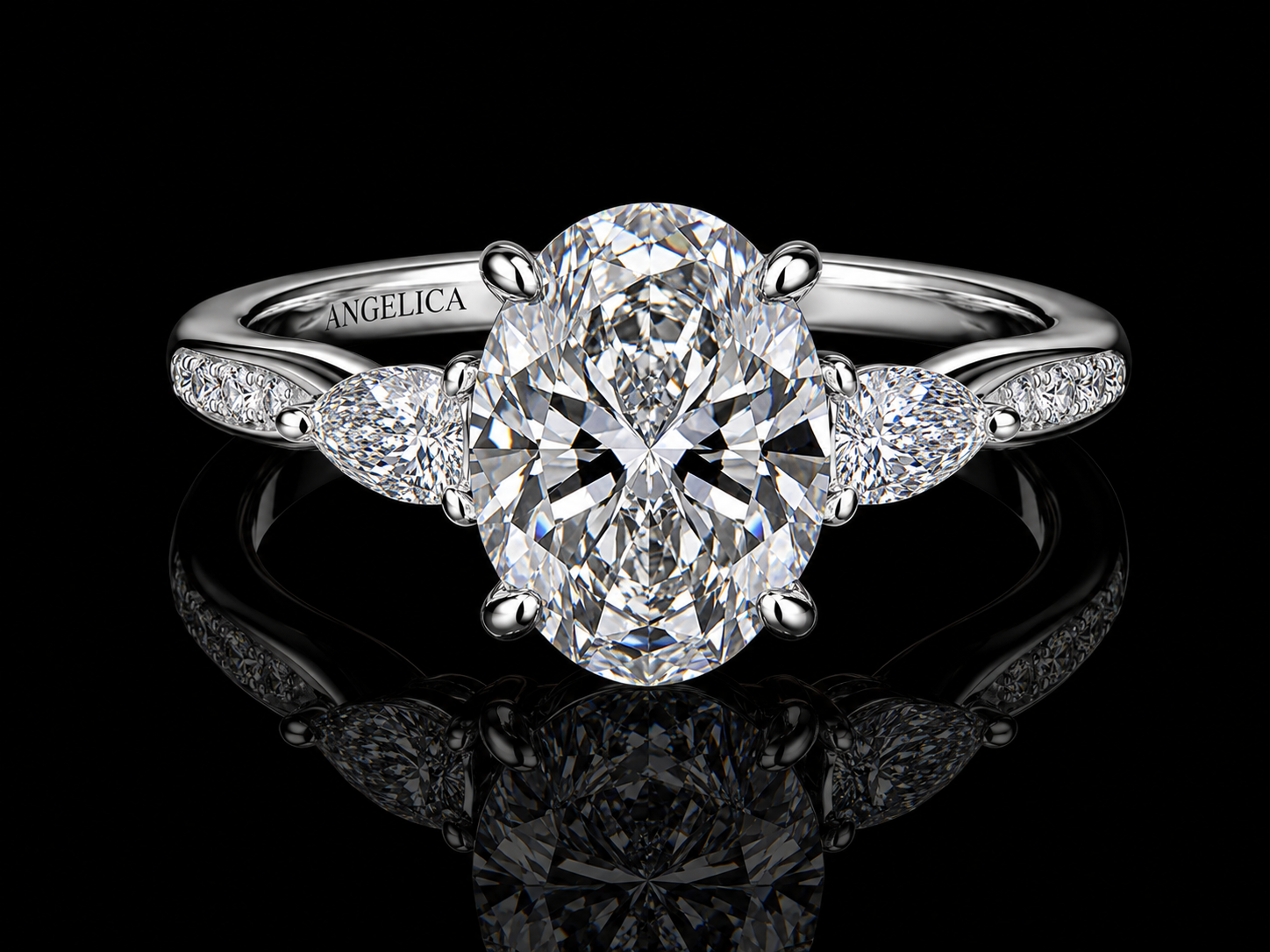 14K White Gold Art Deco Lab Diamond Engagement Ring – 3.54 CTW Emerald Cut VVS2 F (Copy) (Copy) Angelica Jewellers