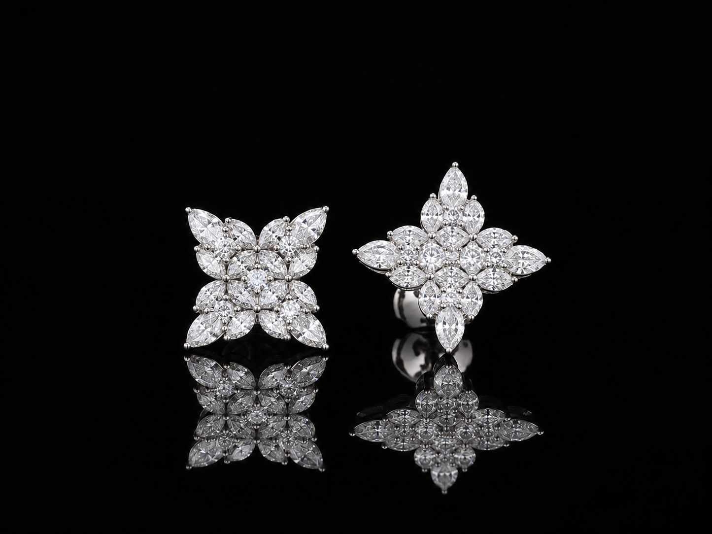 14K WHITE GOLD MARQUISE, ROUND AND BAGUETTE  VVS F+ DIAMOND Angelica Jewellers