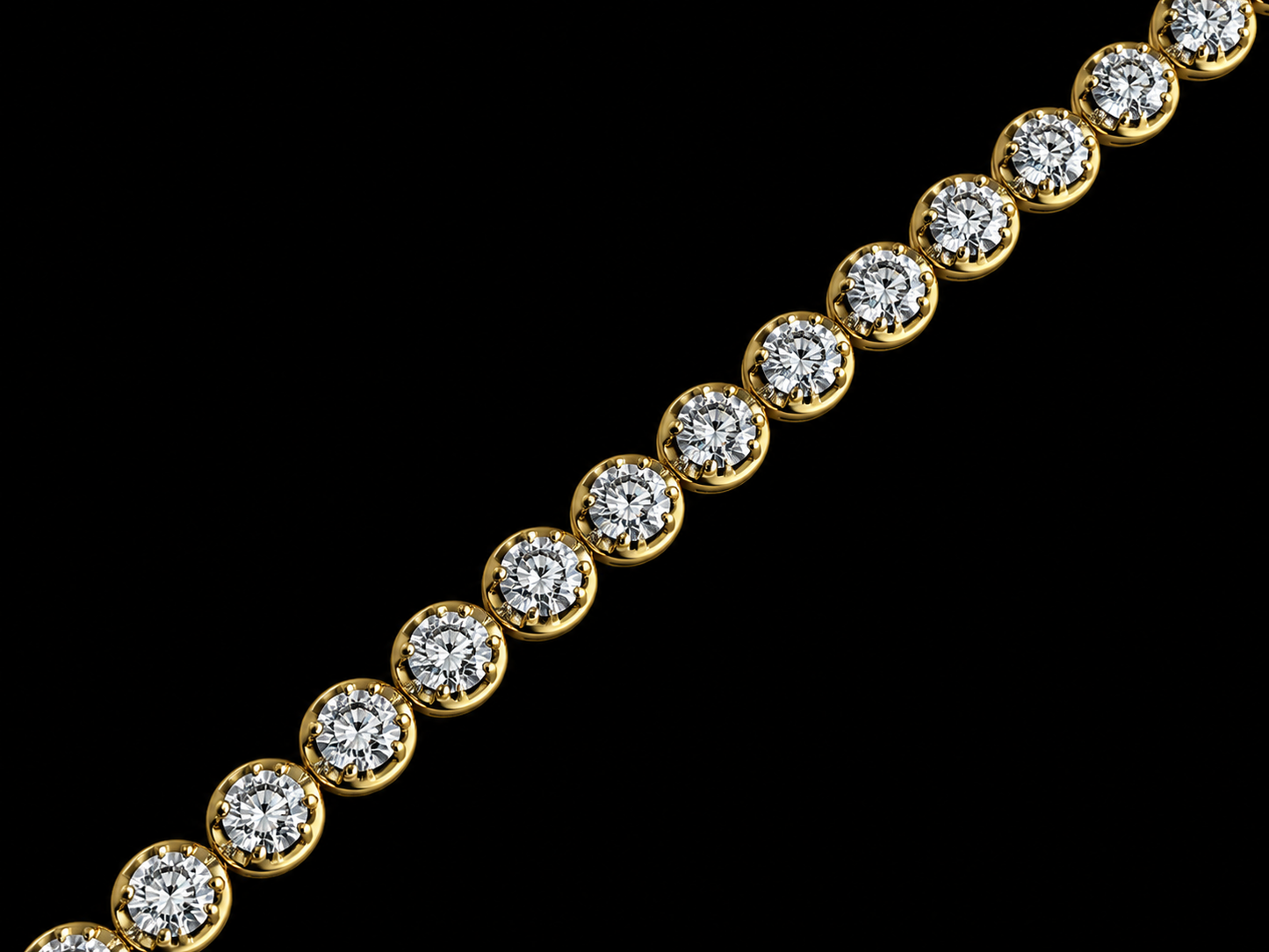 14K Yellow Gold Natural Diamond Tennis Bracelet – 3.24 CTW VVS D–F | Signature Collection Angelica Jewellers