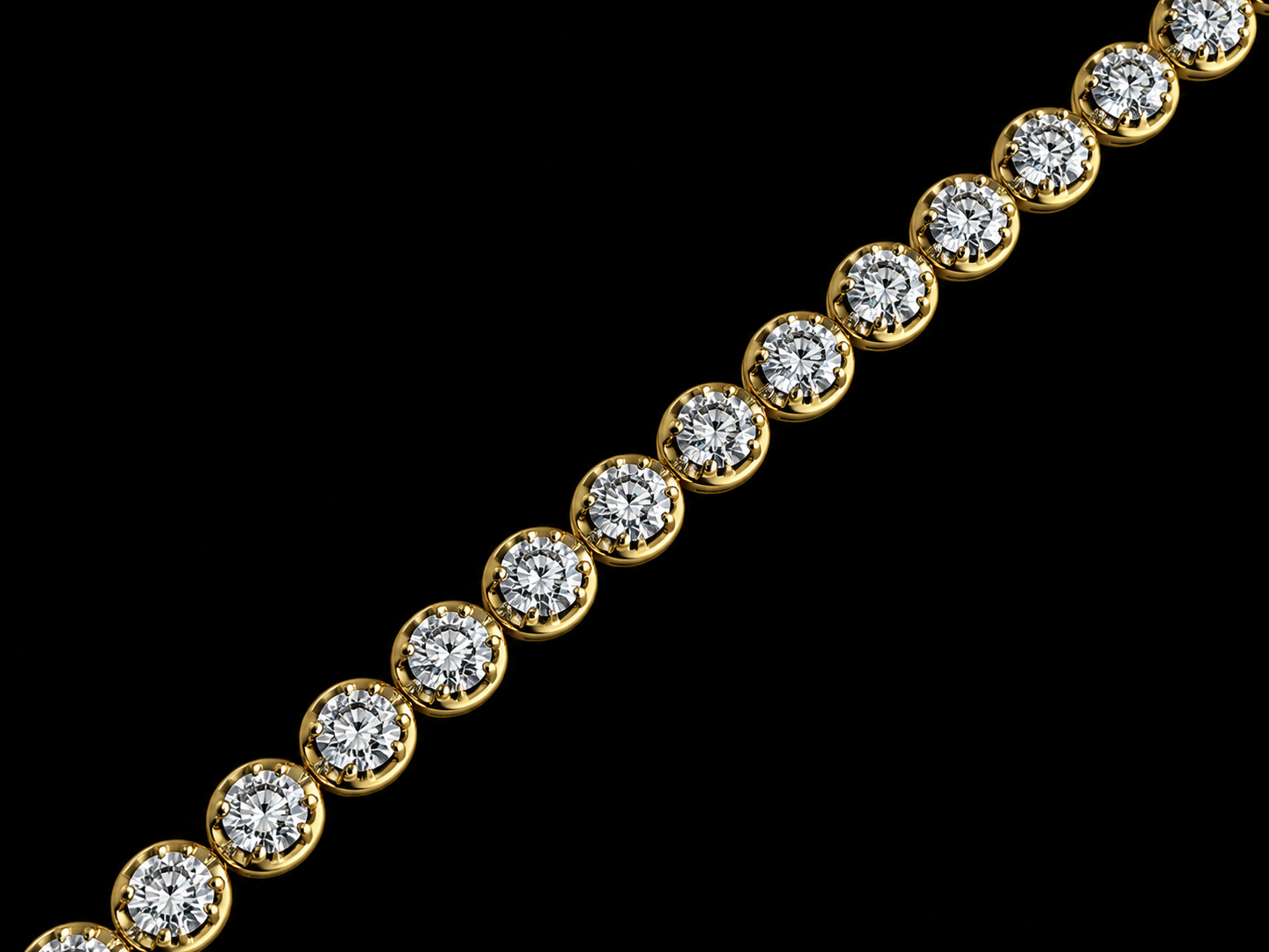 14K Yellow Gold Natural Diamond Tennis Bracelet – 3.24 CTW VVS D–F | Signature Collection Angelica Jewellers