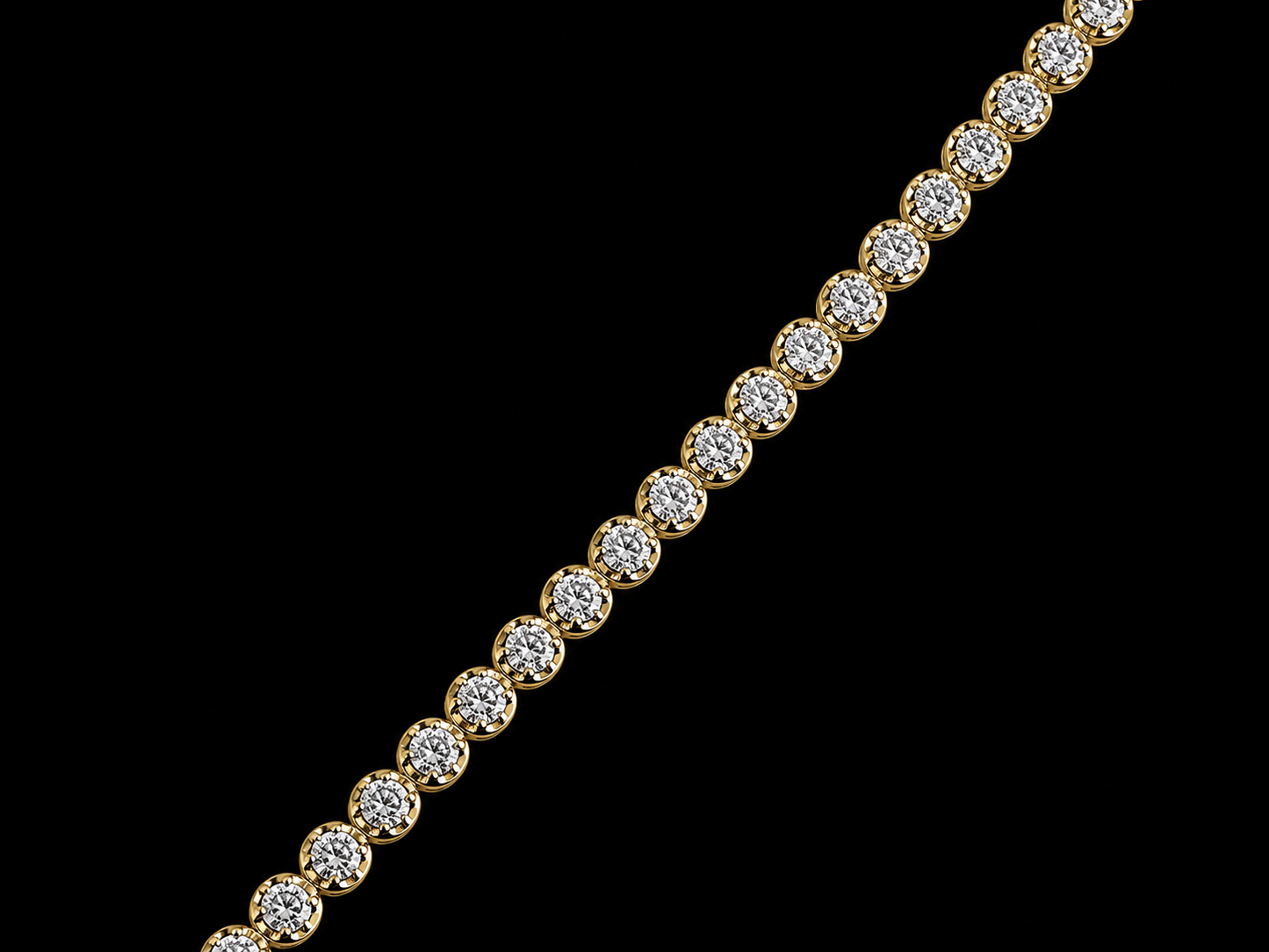 14K Yellow Gold Natural Diamond Tennis Bracelet – 3.24 CTW VVS D–F | Signature Collection Angelica Jewellers