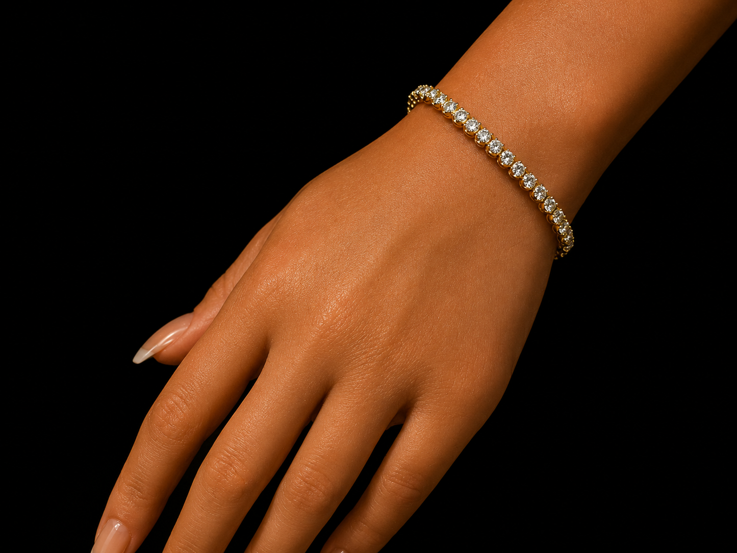 14K Yellow Gold Natural Diamond Tennis Bracelet – 3.24 CTW VVS D–F | Signature Collection Angelica Jewellers