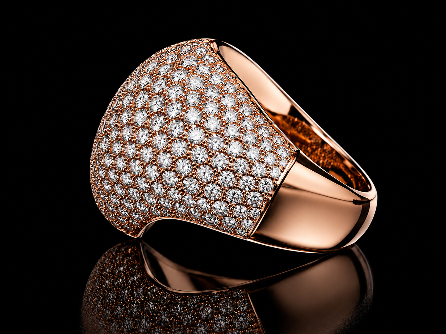 Jumbo Signature Broken Heart Ring – 10K Solid Two-Tone Gold & 9.48CT VVS Diamond Pavé Ring