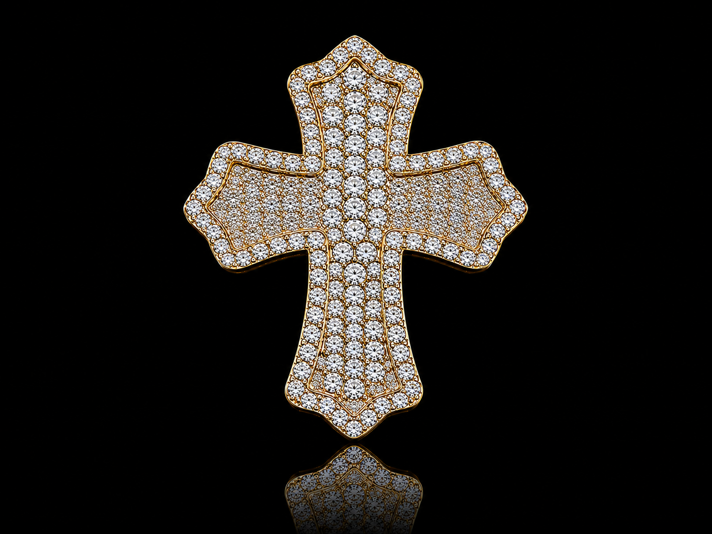 10K Yellow Gold Diamond Cross Ring – 1.79 CT SI G-H Diamond Statement Ring Angelica Jewellers