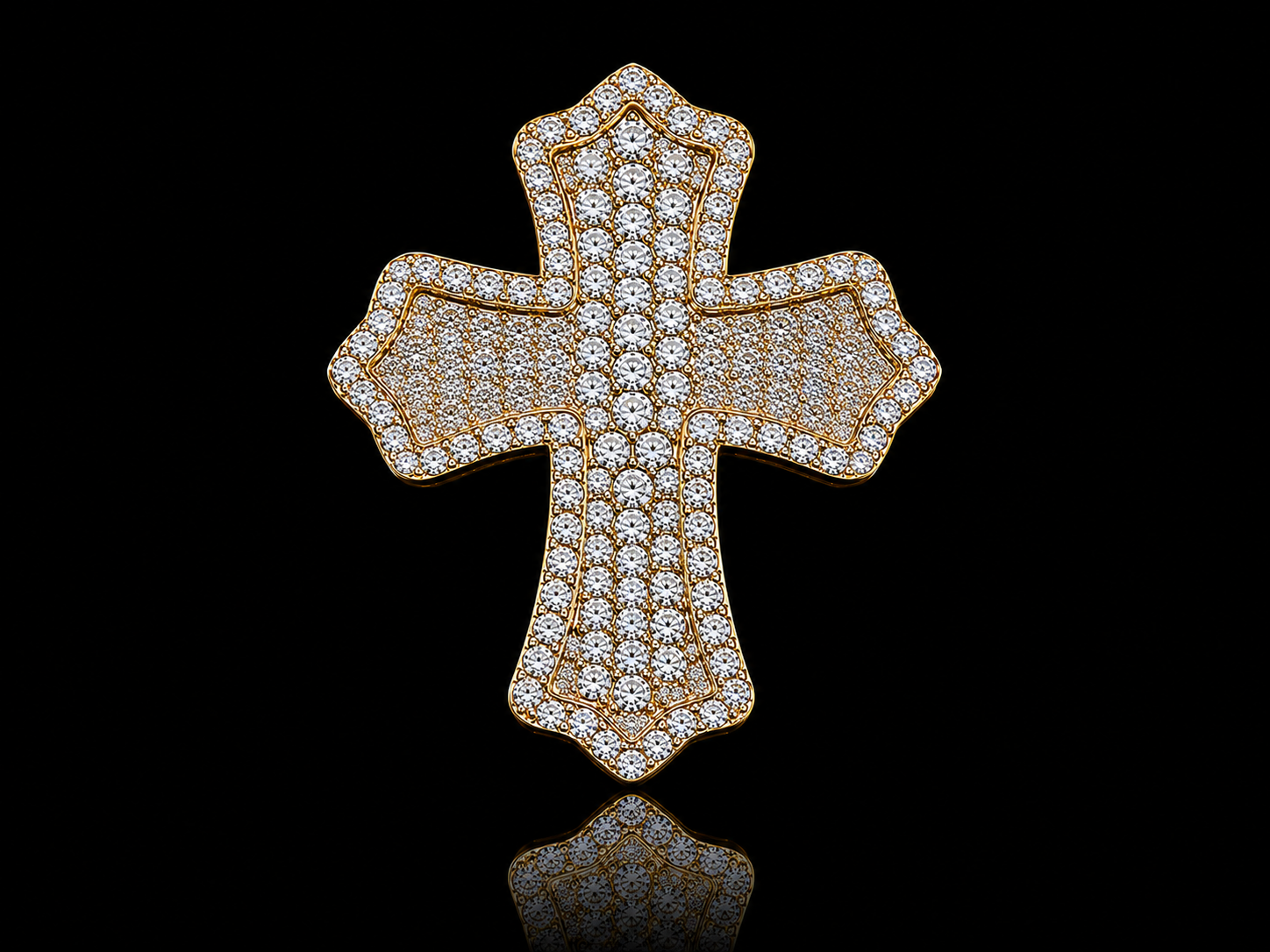 10K Yellow Gold Diamond Cross Ring – 1.79 CT SI G-H Diamond Statement Ring Angelica Jewellers