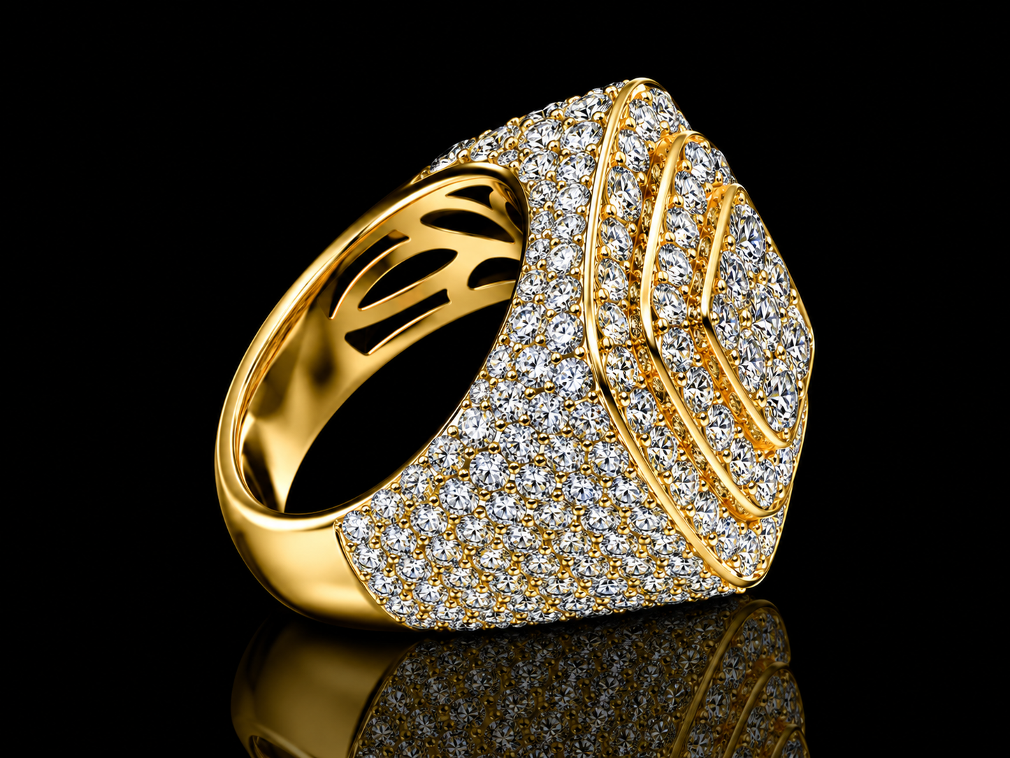 ANNEAU EN OR BLANC 10K 2,90CT DE DIAMANTS EN VVS F+