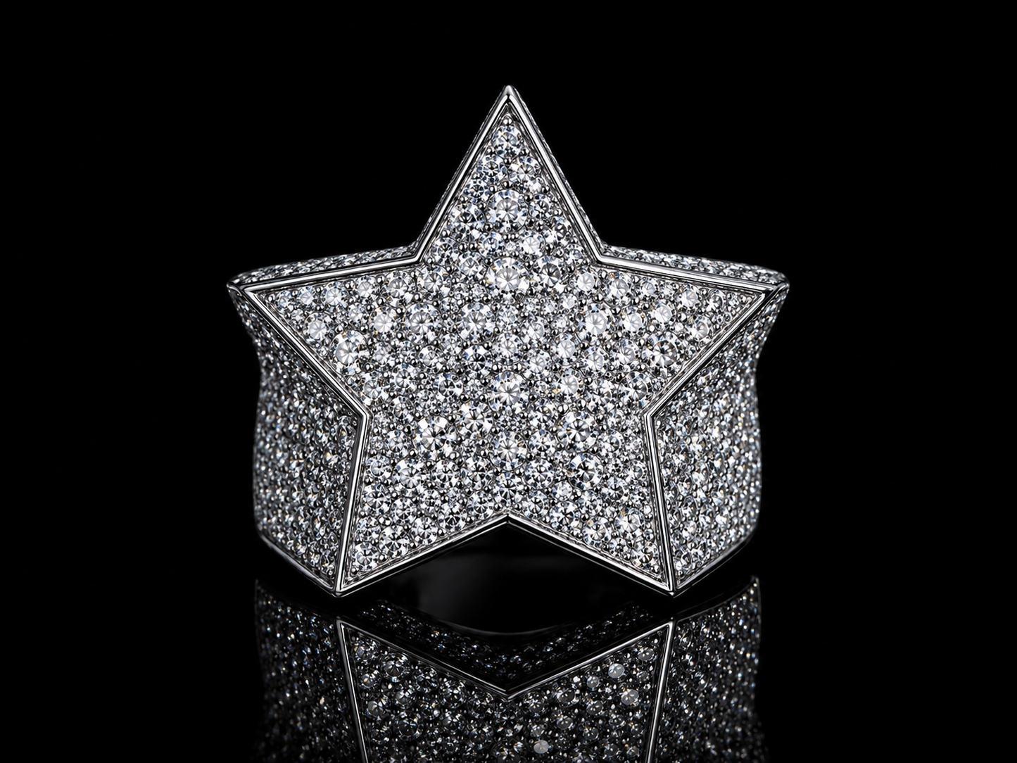 10K White Gold Diamond Star Ring – 1.00 CT Natural Diamonds Angelica Jewellers