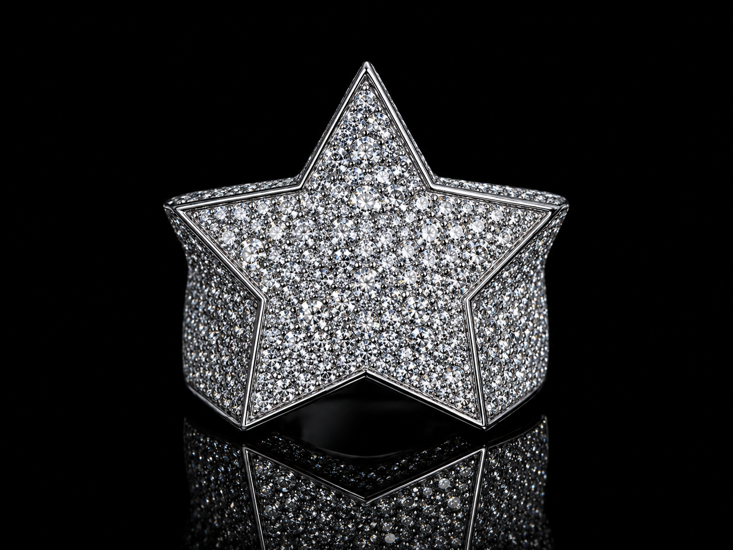 10K White Gold Diamond Star Ring – 1.00 CT Natural Diamonds Angelica Jewellers
