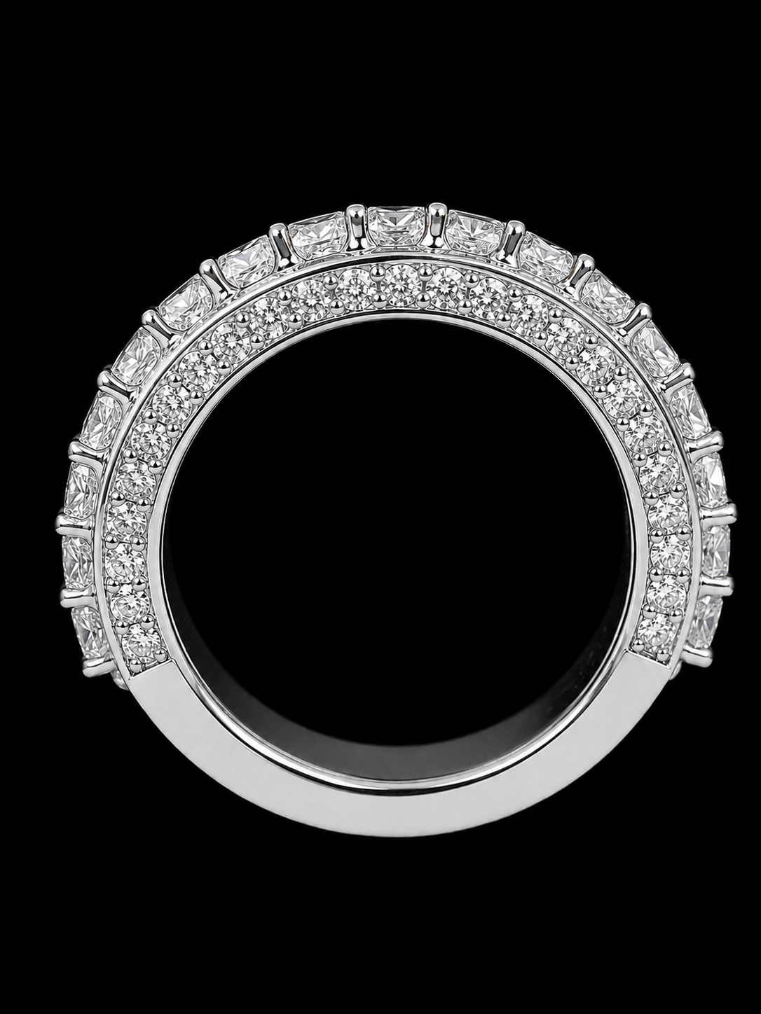 10K White Gold Diamond Band Ring – 3.40 CT VVS F+ Natural Diamonds Angelica Jewellers