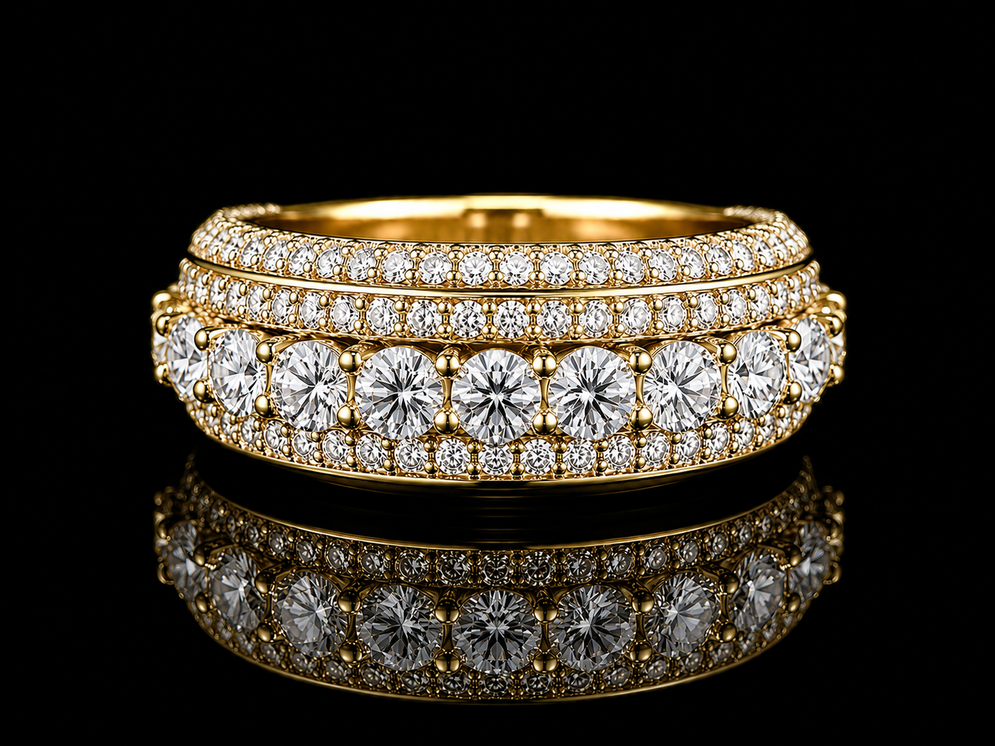 0K White Gold Diamond Band Ring – 3.40 CT VVS F+ Natural Diamonds Angelica Jewellers
