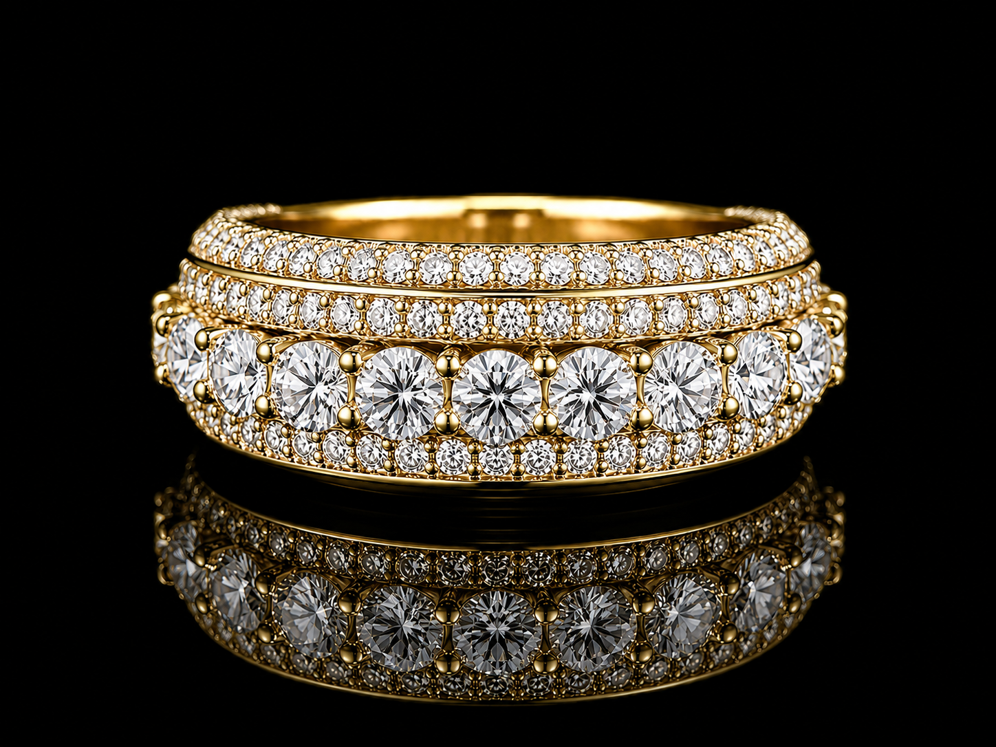 0K White Gold Diamond Band Ring – 3.40 CT VVS F+ Natural Diamonds Angelica Jewellers