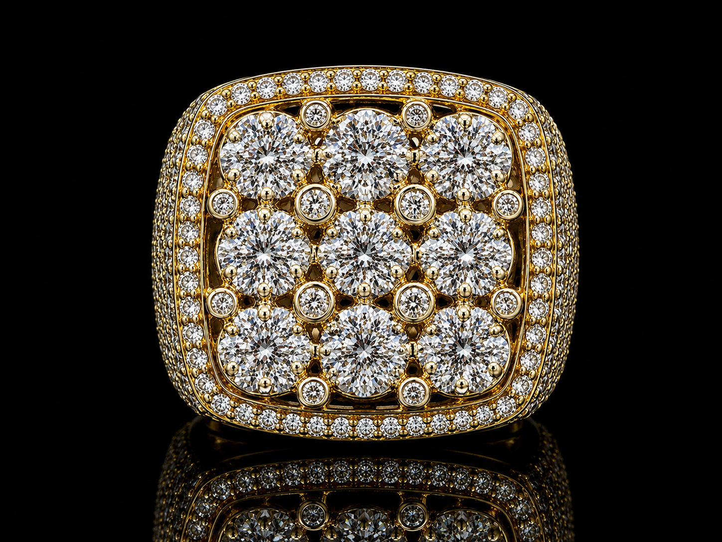 10K YELLOW GOLD DIAMOND RING 2.55CT OF DIAMONDS Angelica Jewellers