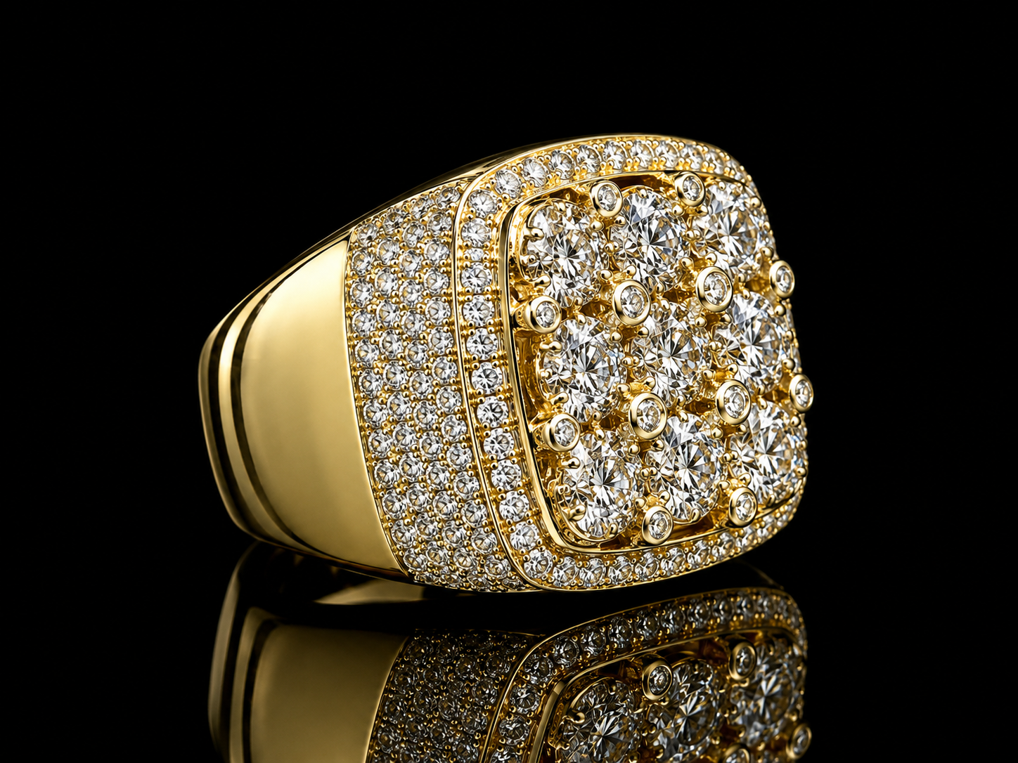 10K YELLOW GOLD DIAMOND RING 2.55CT OF DIAMONDS Angelica Jewellers
