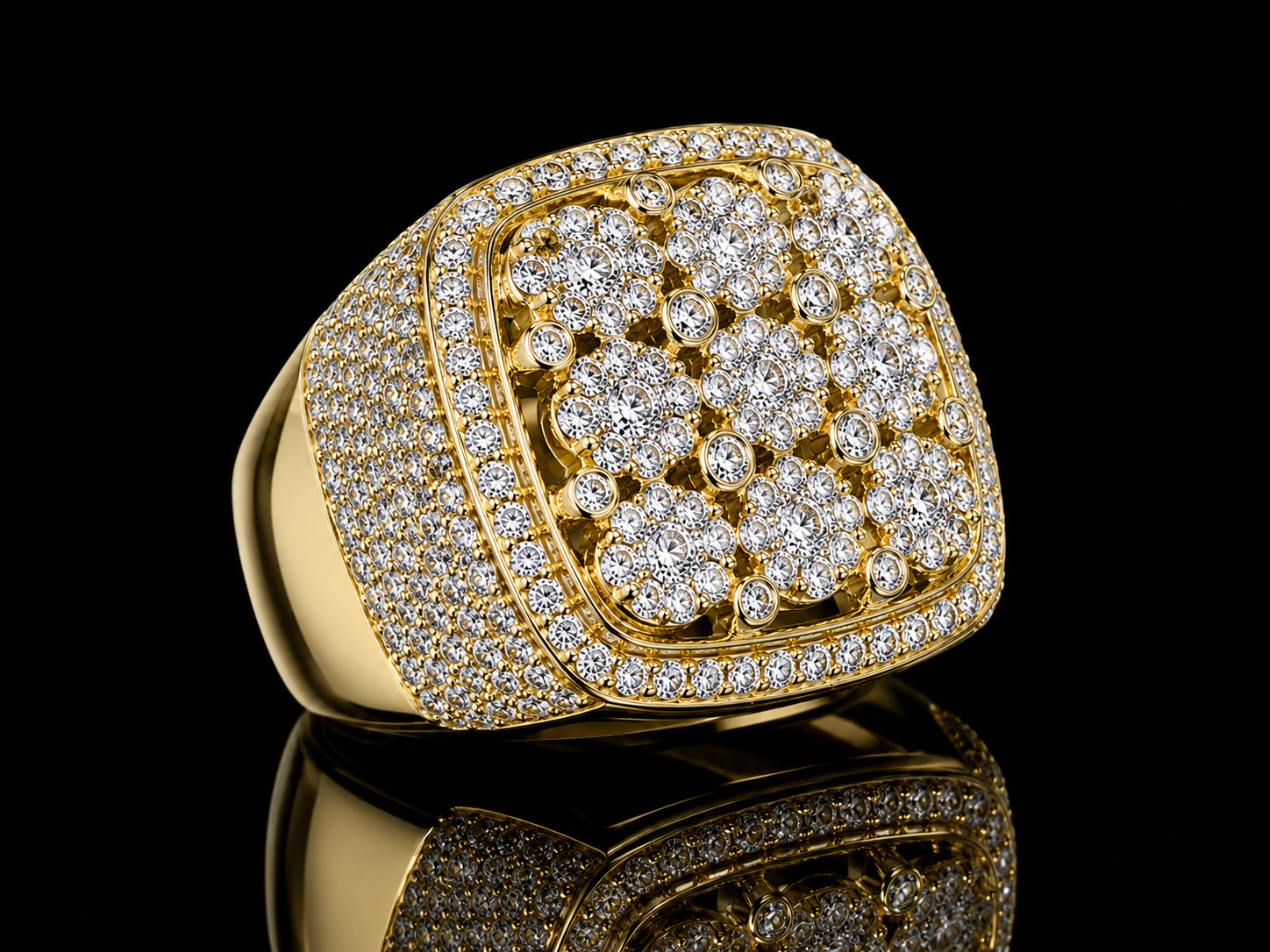 10K YELLOW GOLD DIAMOND RING 2.55CT OF DIAMONDS Angelica Jewellers
