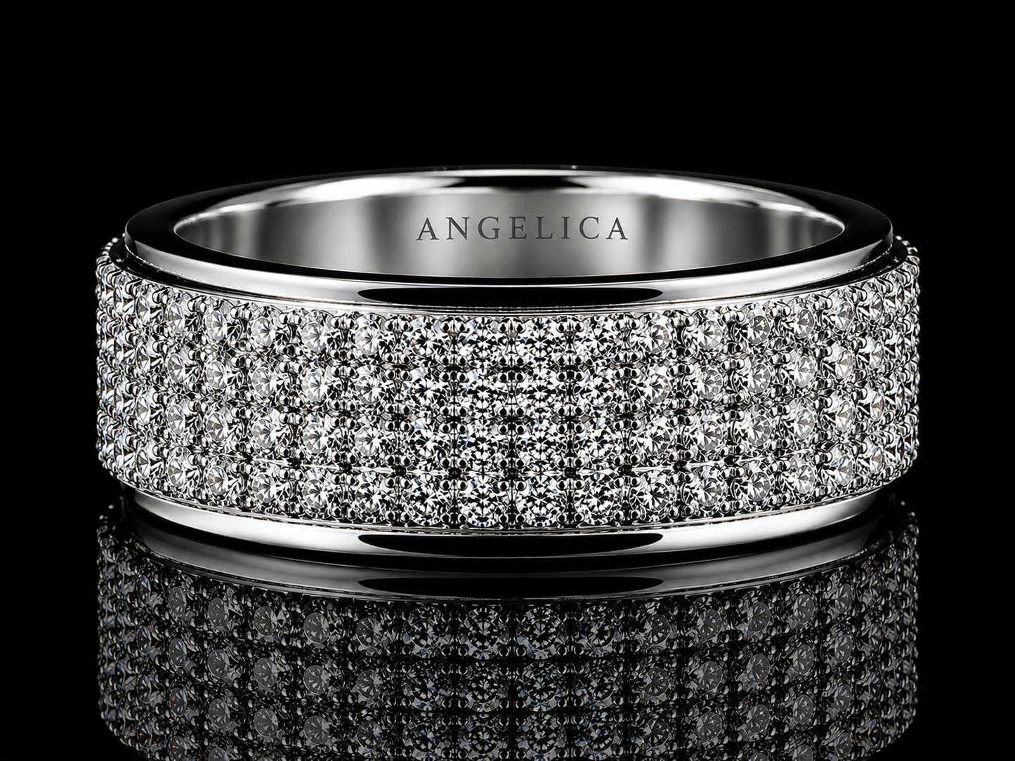 10K White Gold 1.00 CT Diamond Pavé Band – 8.5mm