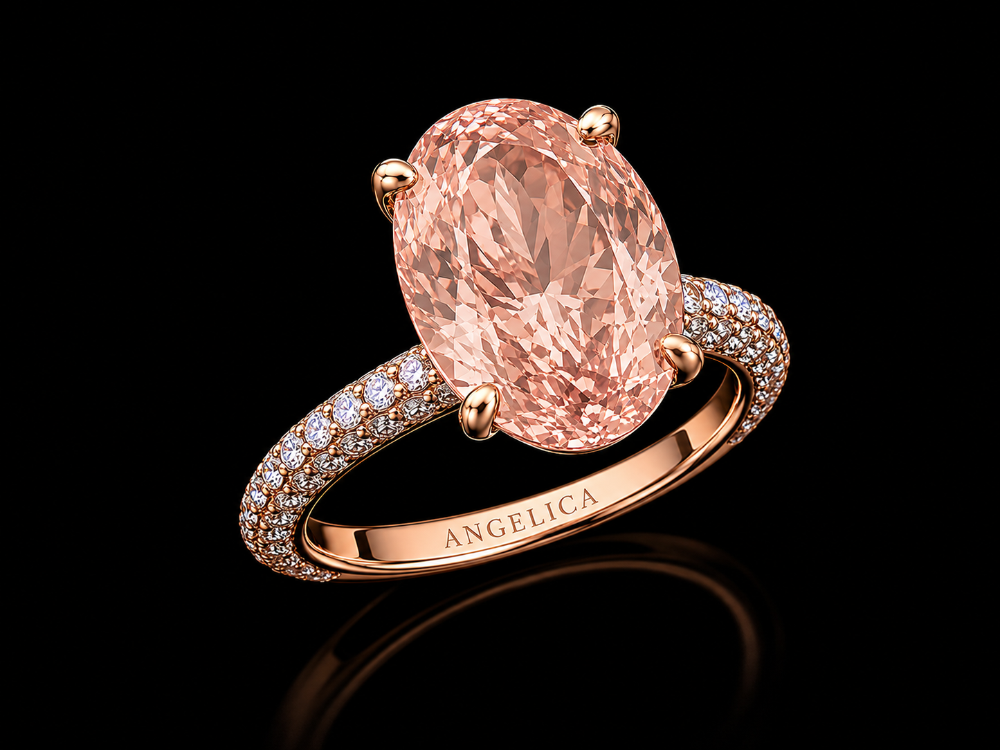 4 CT IGI Certified Light Pink Diamond Engagement Ring in 18kt Rose Gold