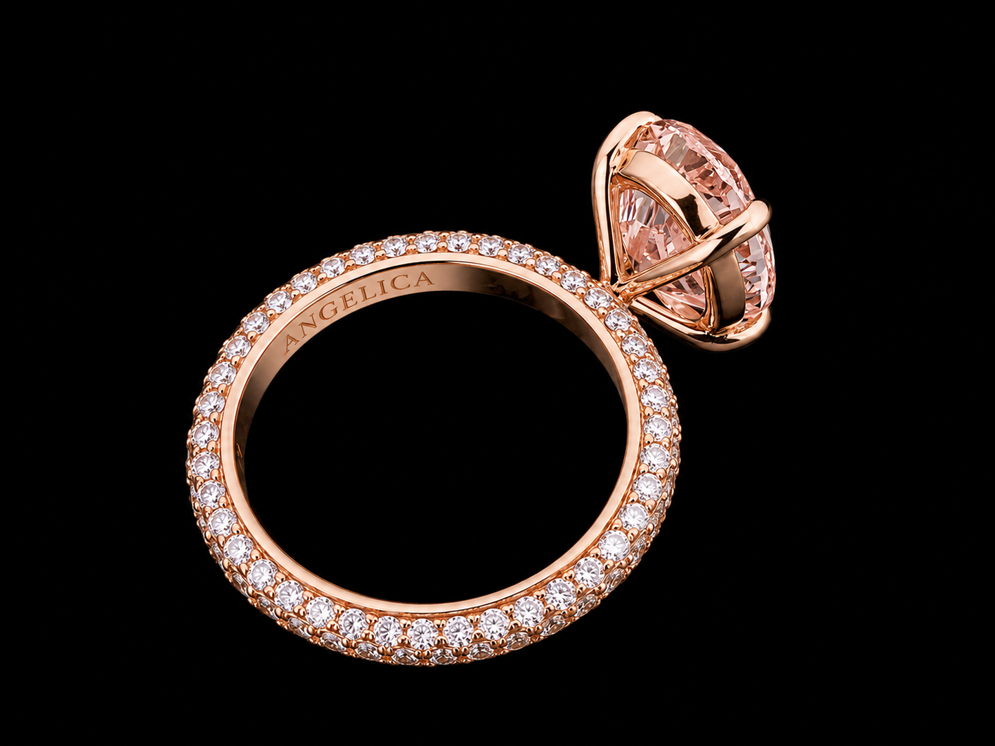 4 CT IGI Certified Light Pink Diamond Engagement Ring in 18kt Rose Gold