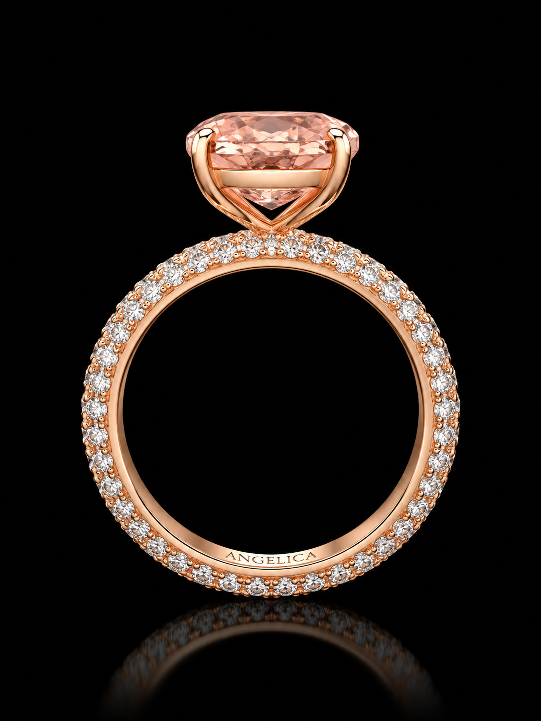 4 CT IGI Certified Light Pink Diamond Engagement Ring in 18kt Rose Gold