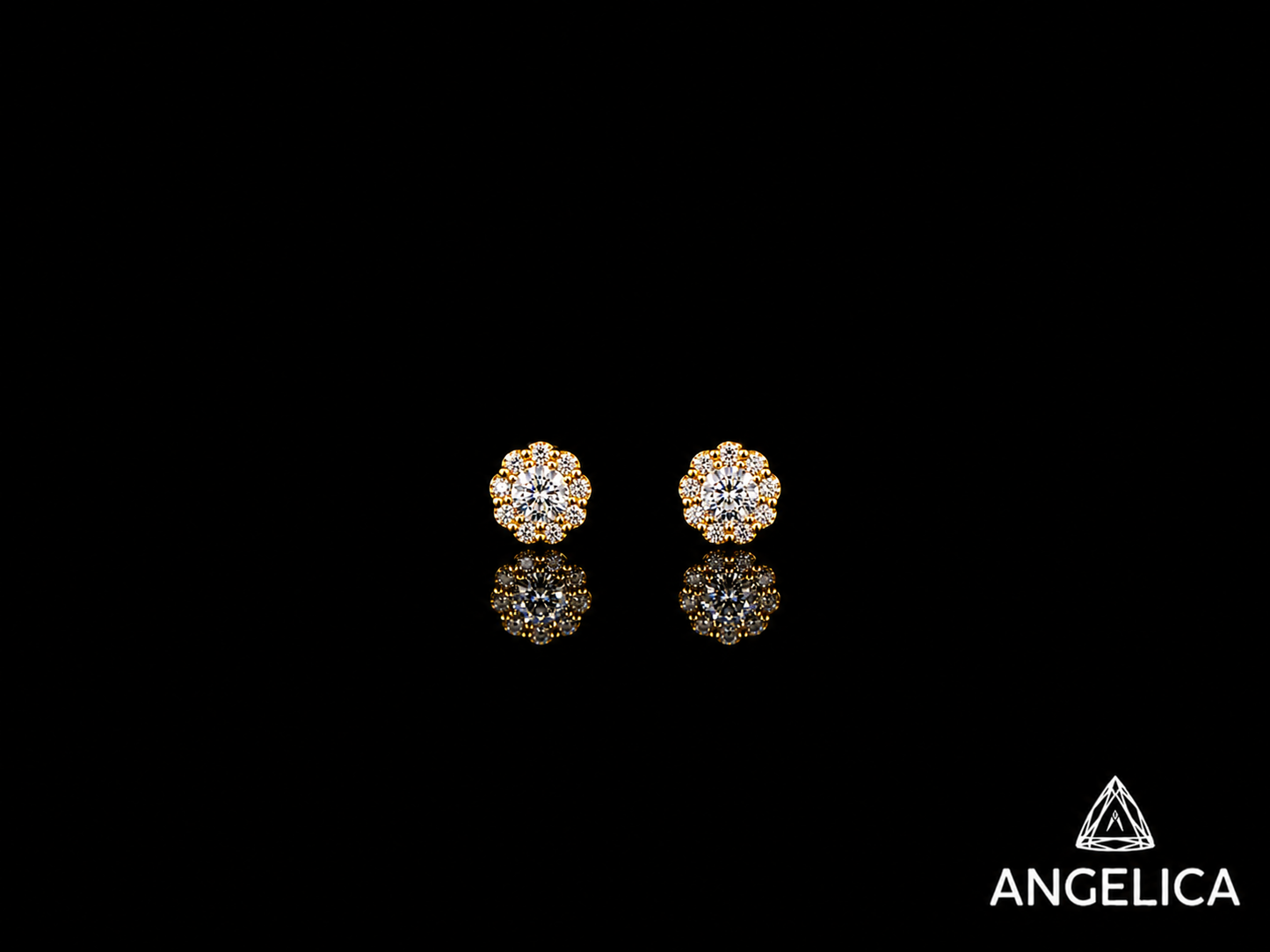 14K YELLOW GOLD DIAMOND EARRINGS