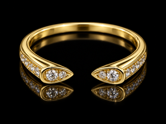 14K Yellow Gold Bypass Diamond Ring