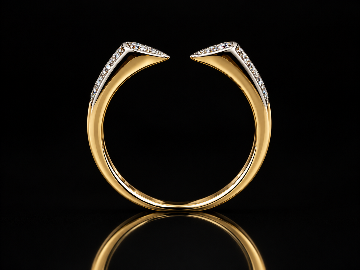 14K Yellow Gold Bypass Diamond Ring