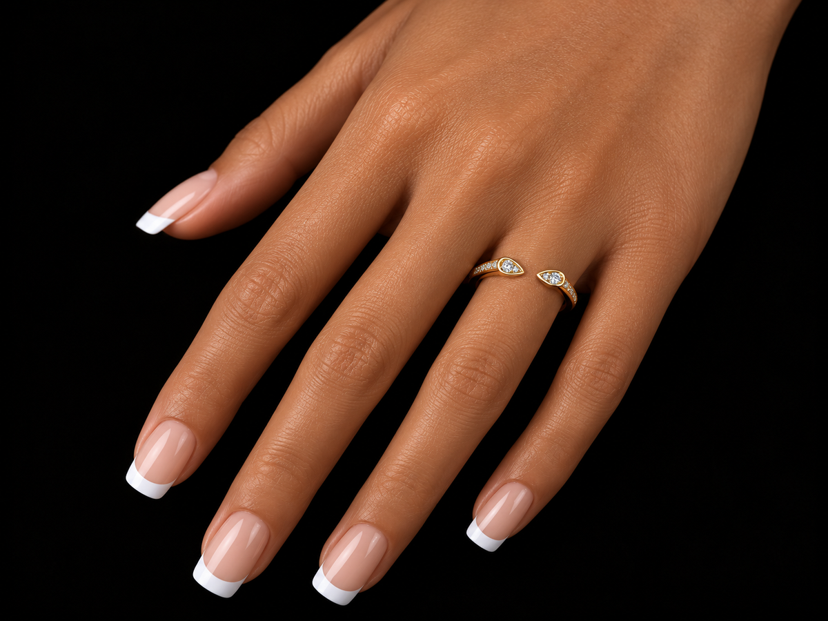 14K Yellow Gold Bypass Diamond Ring