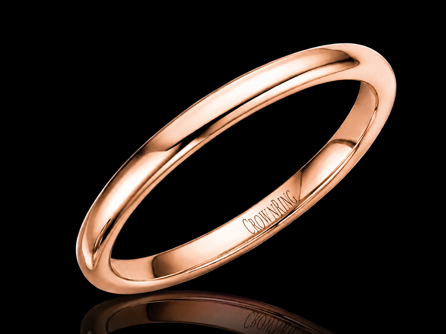 2mm Comfort-Fit Gold Wedding Band – Classic Polished Finish