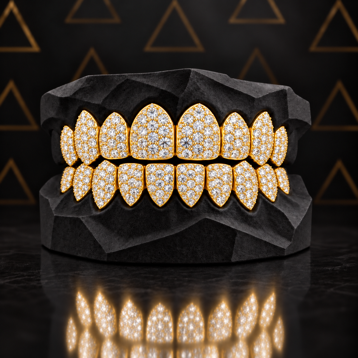ICED OUT GRILLZ PERM CUT BIG CLUSTER VVS DEF Angelica Jewellers