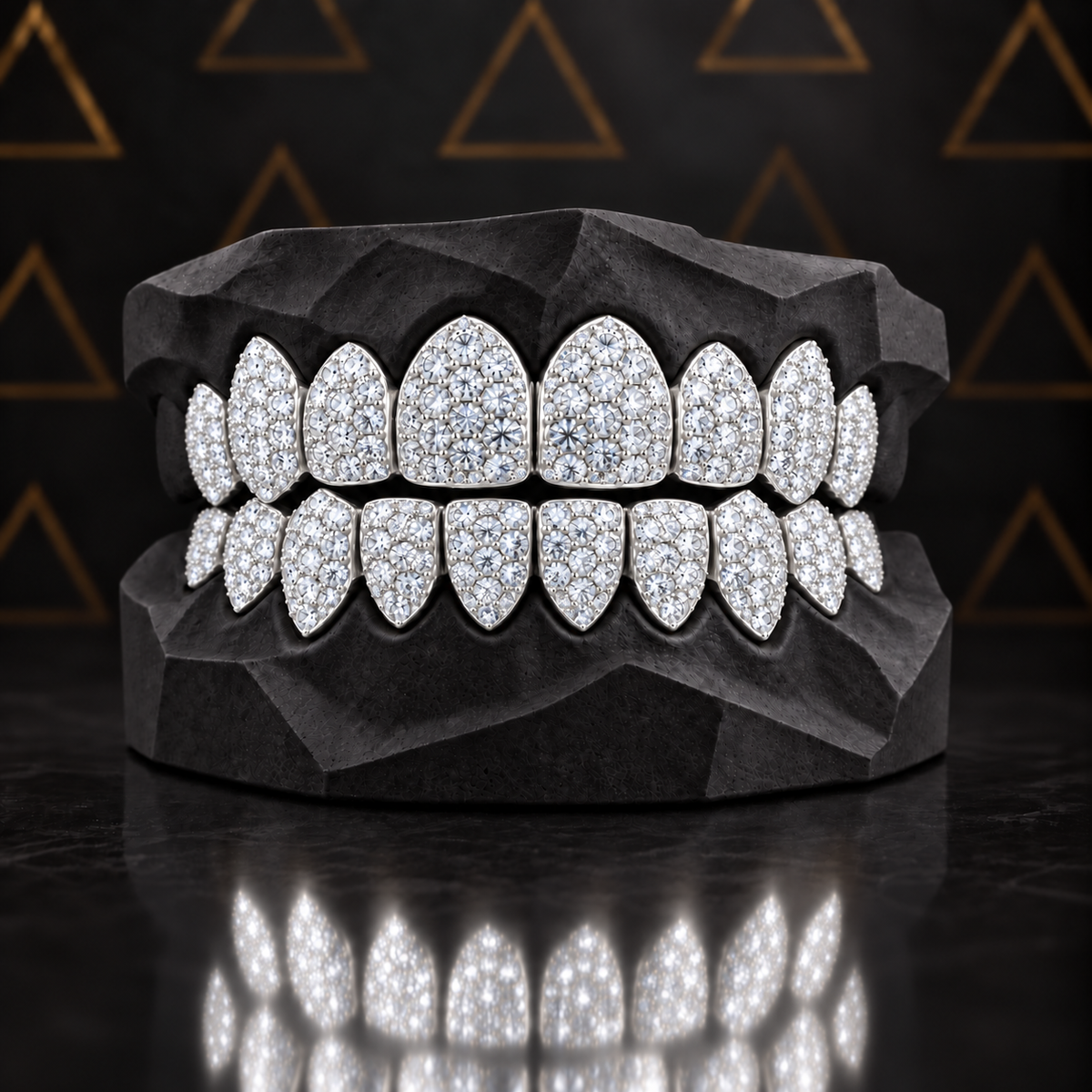 ICED OUT GRILLZ PERM CUT BIG CLUSTER VVS DEF Angelica Jewellers