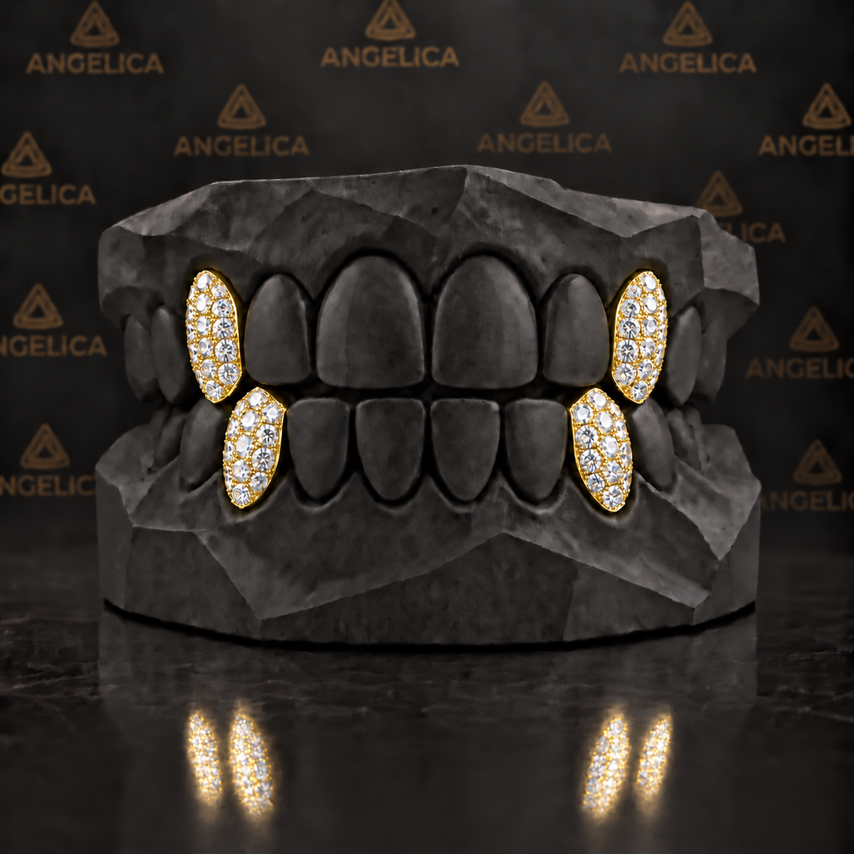 Diamond Fangs Grillz with Back Bar Angelica Jewellers