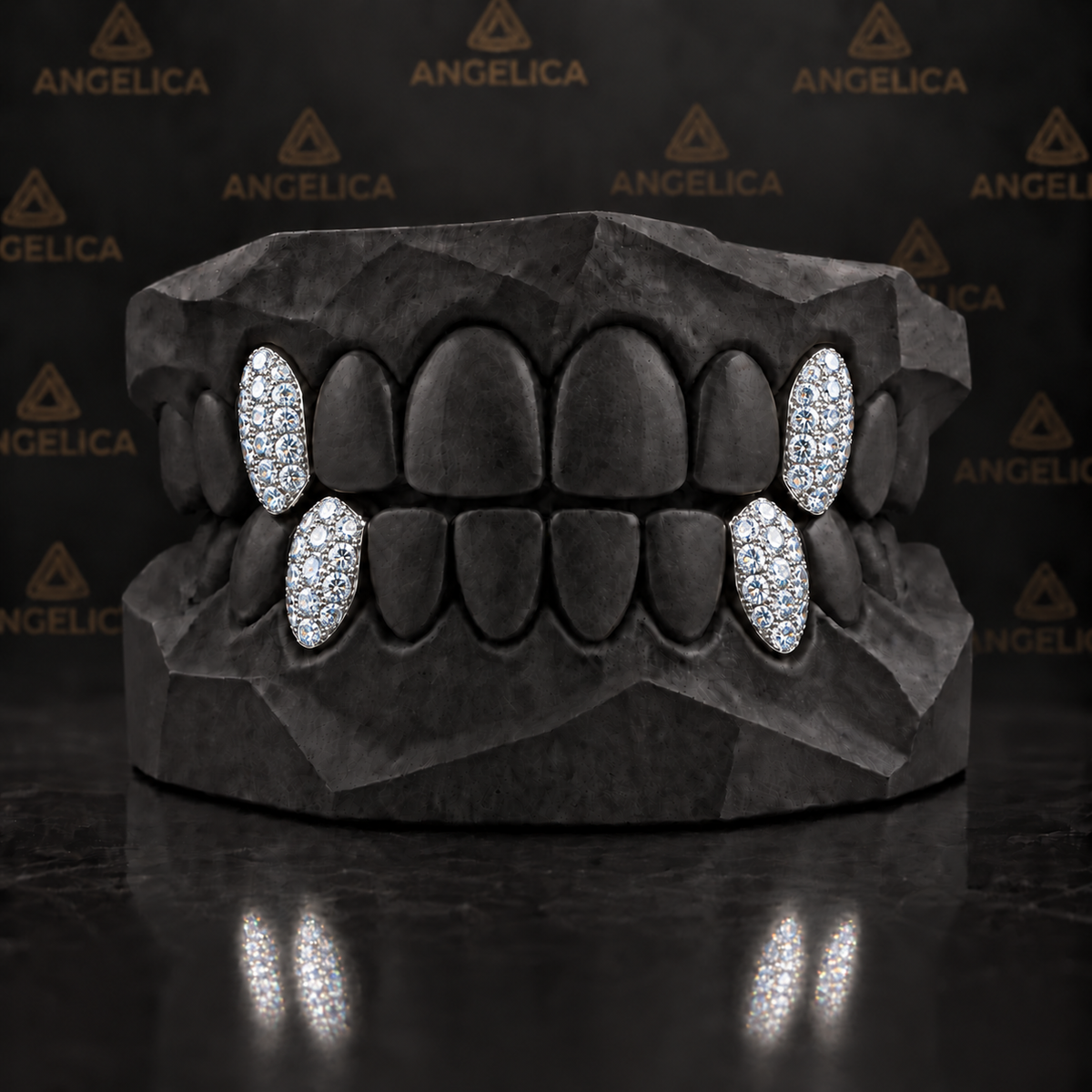 Diamond Fangs Grillz with Back Bar Angelica Jewellers